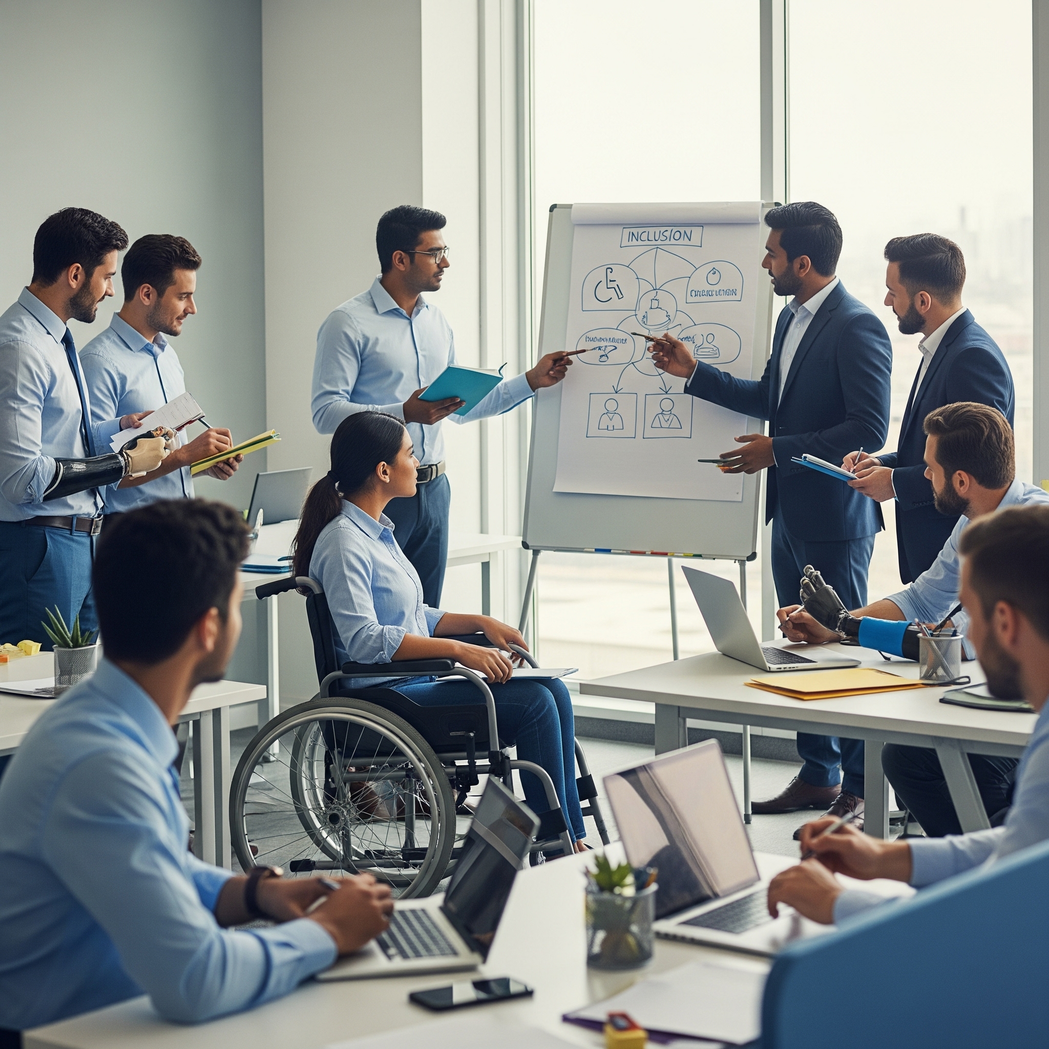 A welcoming image showing diverse bank employees